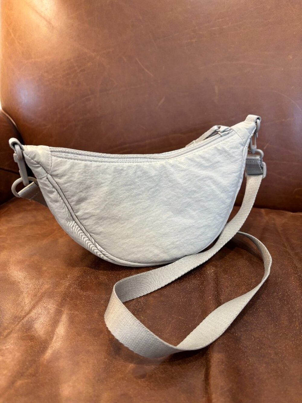 Uniqlo Mini Round Crescent Crossbody Bag - Cream